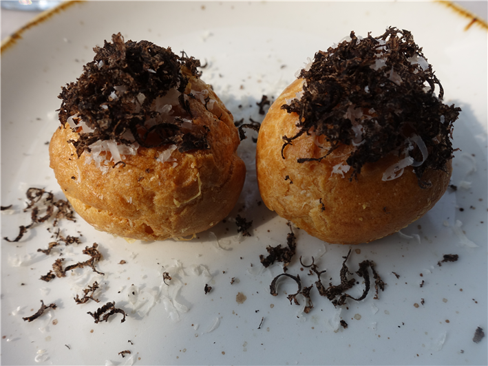 Beaufort and truffle gougeres